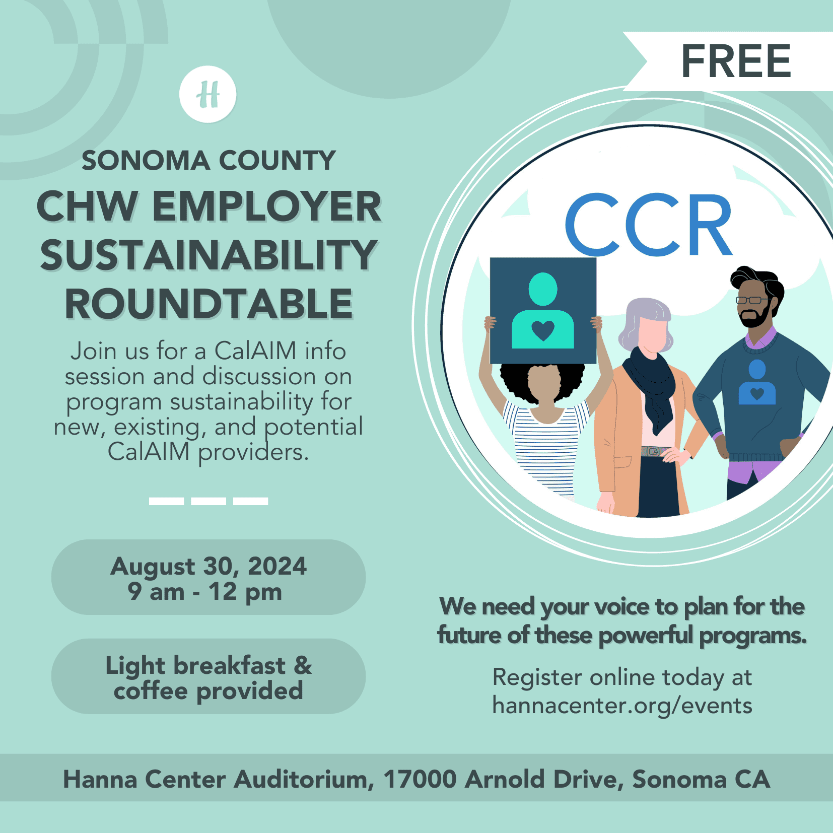 FREE Sonoma County CHW Employer Sustainability Roundtable