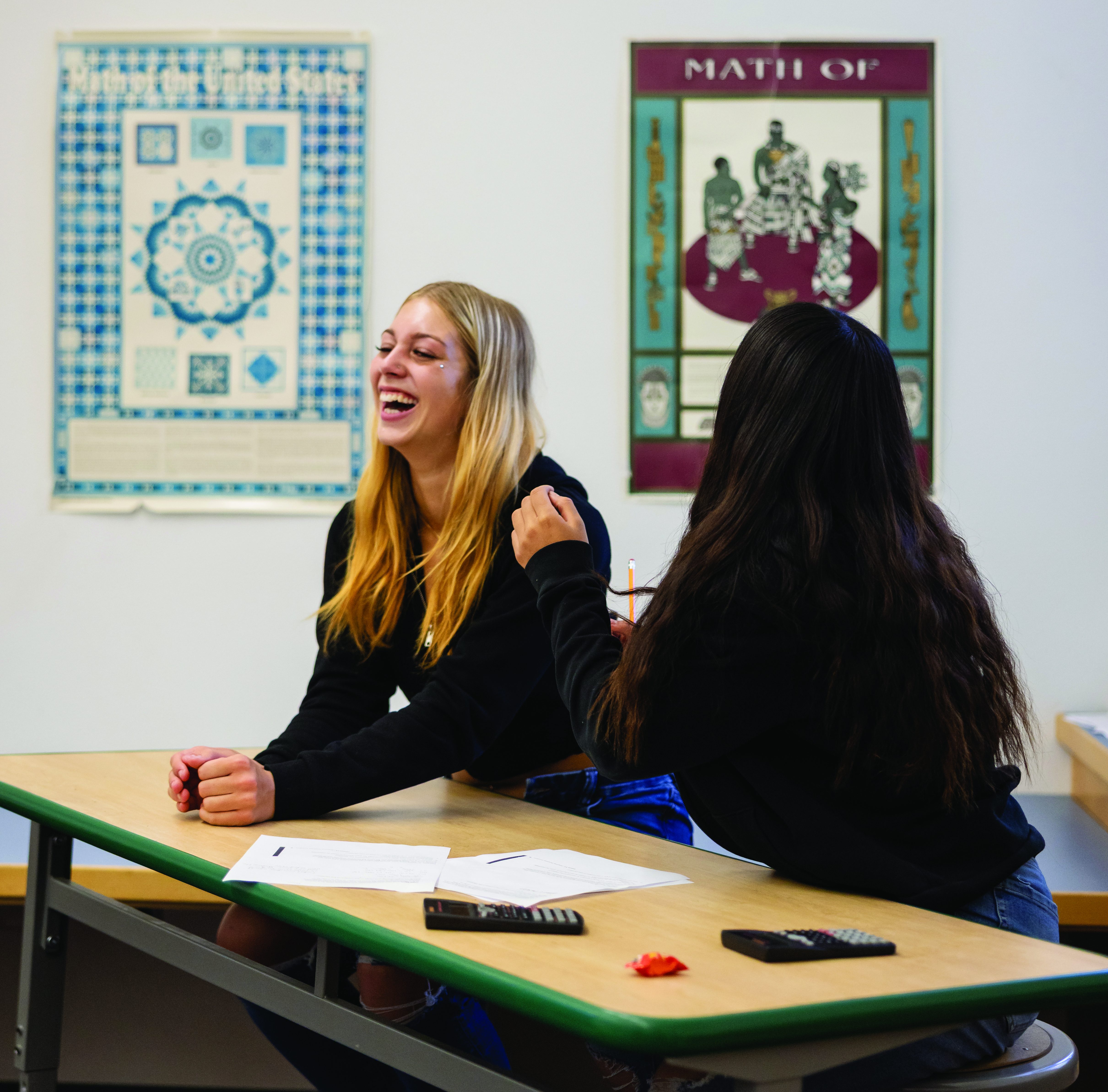 Hanna students laughing.