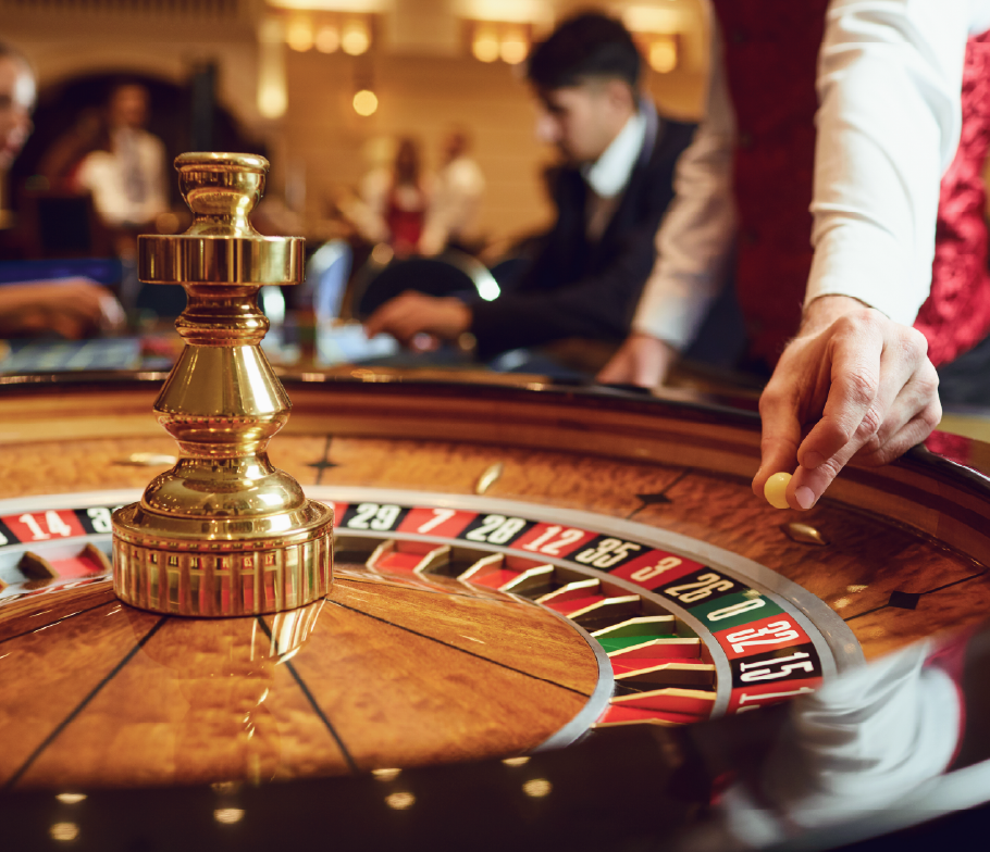 Person playing roulette.